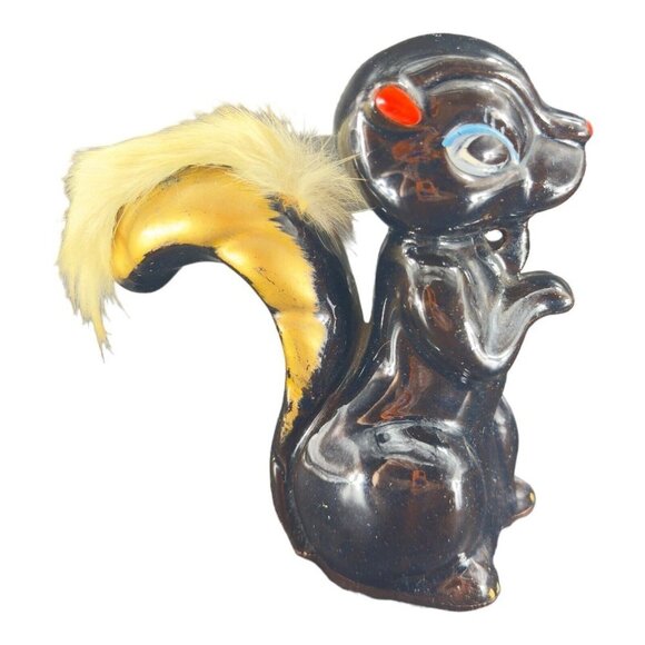 Vintage Red Ware Pottery Skunk Squirrel Figurine Hand Painted Japanese Figure - Picture 15 of 16